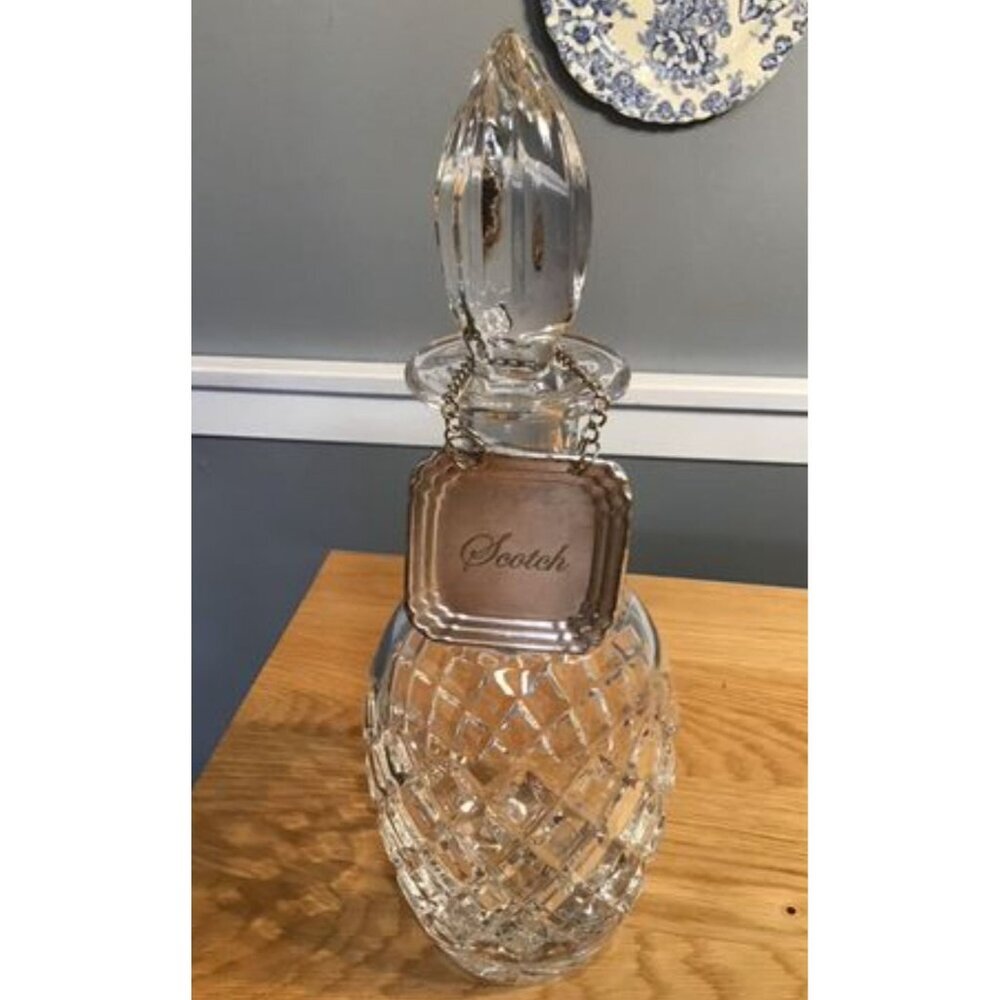 1950s Vintage Crystal Scotch‎ Carafe Decanter